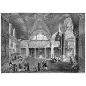 Turkey Hagia Sophia 1852 Nthe New Imperial Tribune (SultanS Box) Rear Right Lithograph By Louis Haghe After A Drawing By Gaspard Fossati The Swiss Architect Who Renovated Hagia Sophia In Istanbul Post