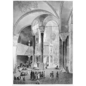 Turkey Hagia Sophia 1852 Nthe New Imperial Tribune (SultanS Box) Seen Behind The Two Columns Lithograph By Louis Haghe 1852 After A Drawing By Gaspard Fossati The Swiss Architect Who Renovated Hagia S