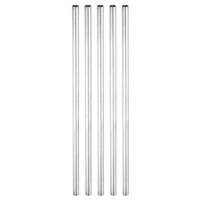 MECCANIXITY Round Coupling Nut, M4x0.7mm Female Thread 150mm Threaded Round Sleeve Connector Rod Bar Stud Tube Nut Hardware Fastener, Silver Pack of 5