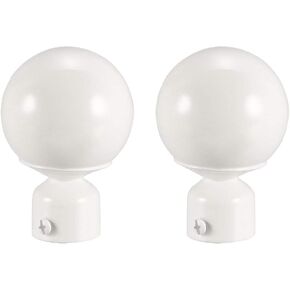uxcell Curtain Rod Finials Iron Ball Cap End for 28mm Drapery Pole White 90mm X 60mm 2 Pcs