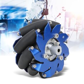 Mecanum Wheels, Left Mecanum Wheel Robot Metal Wheel 4in Mecanum Wheel Left Aluminum with TPU Rubber Rollers Industrial Robot Accessories