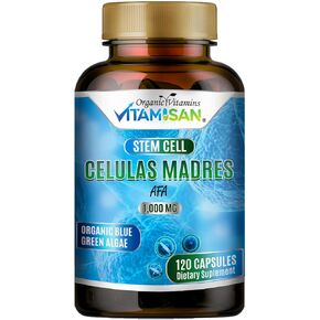 Celulas Madres AFA Stem Natural Cell 120 Capsules 1000 mg Blue Green Algae Non GMO Gluten Free Aphanizomenon Flos-aquae celula Madre suplement