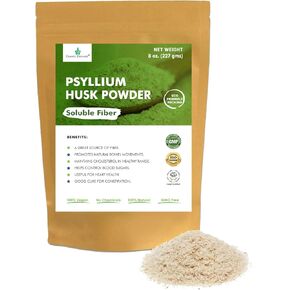 100% Pure Psyllium Husk Powder Organic - Fiber Supplement Powder | Psyllium Fiber Powder for Regularity and Keto Baking | Finely Ground Psyllium Husk Powder for Baking and Bread - 12 oz