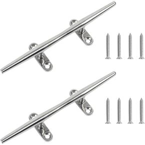 Boat Cleat,Dock Cleats 4/5/6/8/10/12 inch,316 Stainless Steel Boat Dock Cleats,Boat Docking Cleat Rope Cleats,Open Base Dock Cleats for Boat,Yacht,Decks,Nautical Decor,Screws Included(2Pack/4Pack)