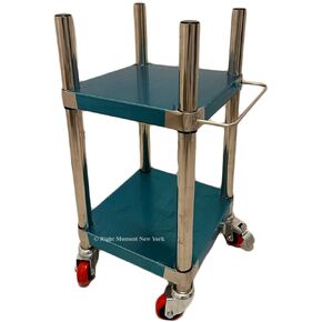 14"W Stainless Steel Commercial Rice Warmer Stand with Undershelf (Wheel and 2 Locks and Handle)