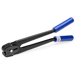 IDL Packaging IDL-1800-12 Strapping Sealer for 1/2" Steel Strapping Seals, USA Made – Open (Snap-On) or Closed (Push Type) Seals – Double-Notched Tool with Long Handles for Steel Strapping