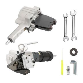 Steel Strapping Tool for 1/2’’ to 3/4" Width Steel, 3-in-1 (Tensioner, Crimper, Cutter) Heavy Duty Metal Straps Packaging Machine, Manual High Tensile Strapping Tensioner Banding Tool