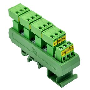 Slim DIN Rail Mount 10A/300V Pluggable Screw Terminal Block Distribution Module (5x6 Position)