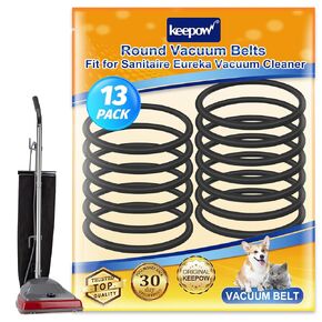KEEPOW Vacuum Belt, 13 Pack Round Vacuum Belts Replacement Vacuum Parts Compatible with Sanitaire Eureka Vacuum Cleaner, 66100 SC679 C2094 Belt, Part Number 30563B, 30563A