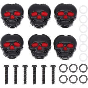 PRETYZOOM 6pcs Guitar Locking Tuners, Personalized Skull Head Guitar Tuners Peg Removable Guitar Machine Heads Replacement