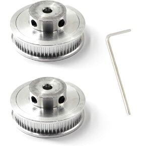 GT2 Timing Belt Pulley 60 Teeth 8mm Bore for 3D Printer CNC 6mm Width Belt Pack of 2 (Wrench Included)