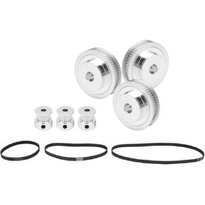 20 Teeth/60 Teeth Synchronous Wheel Timing Belt Pulley Aluminum Alloy 3 Dimensional Printer Parts 8mm Bore + 2GT‑200/280/400/mm Timing Belt