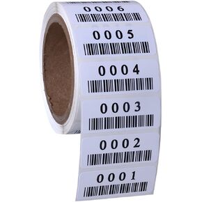 3M® Polyester Consecutively Numbered Labels. Measure: 2.5" X 1" with Barcode (Various Number Sequences Available) (001-500)