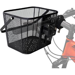 Bike Basket for Adult Mountain Bike Heavy Duty Front Basket for Men 130lb Loading Capacity for Bicycle with Stem Quick Release Rremovable Iron Mesh Basket with Portable Handle in Saudi Arabia