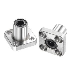 uxcell LMK6UU Linear Ball Bearings 6mm Bore 12mm OD 19mm Length Square Flange Nickel Plated for CNC Machine 3D Printers 2pcs