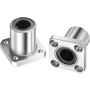 uxcell LMK6UU Linear Ball Bearings 6mm Bore 12mm OD 19mm Length Square Flange Nickel Plated for CNC Machine 3D Printers 2pcs in Kuwait