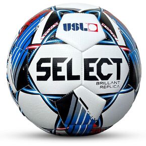 SELECT USL Brillant Replica v24 Soccer Ball, White/Blue/Red, Size 5