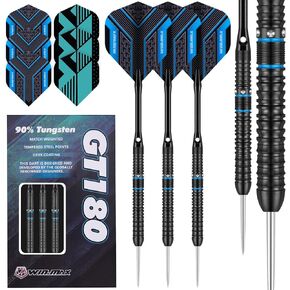 WIN.MAX Darts Metal Tip Set - 90% Tungsten Steel/Soft Tip Darts Set Professional 18 Grams Soft Darts 20/22/24/28 Grams Pro Dart Set with Extra 3 Flights