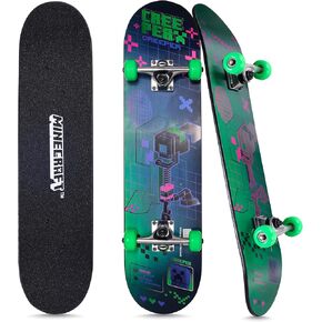 Minecraft - 31" Lenticular Skateboard with Pro Trucks, Full Grip Tape, 9-Ply Maple Deck, Ideal for All Experience Levels