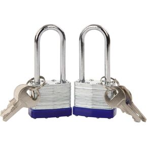 أقفال SEPOX® Trinity Keyed-Alike، جسم فولاذي مصفح مقوى شديد التحمل 1-9/16 بوصة 40 مم، تكبل قياسي غير قابل للقطع، حزمة من 3 قطع أقفال، 6 قطع نفس المفاتيح، لخزانة الصالة الرياضية، صندوق الأدوات، السقيفة، التخزين