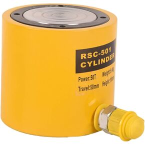 50T Solid Single Acting Hydraulic Ram Cylinder Jack 2" Stroke RSC-501 Lifting Cylinders Retract Automatically Porta Power Jack for Shipbuilding, Machinery and Industry