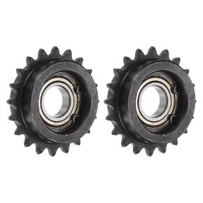 uxcell 2pcs ANSI #25 / DIN(ISO)04C Roller Chain Idler Sprocket 12mm Bore, 1/4" Pitch, Hardened 20 Tooth Tensioner Sprocket, Insert Single Bearing (B Type)