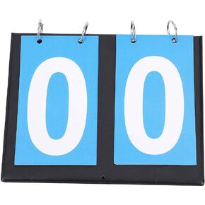 Keenso 2/3/4 Digit Portable Flip Number Scoreboard Sports Scoreboard Score Counter for Table Tennis Basketball(2 Digit-Blue) Referee, timing, pedometer