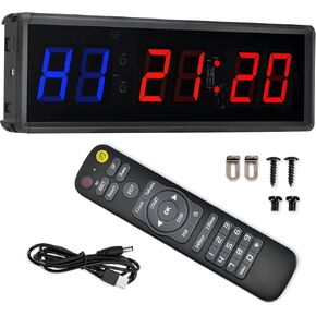 Gym Timer 1.5" LED Interval Timer Workout Timer Clock Stopwatch Timer Count Down/Up with Remote, Home Gym Garage Fitness with Buzzer,Digital Interval Training Timer for Classroom and Outdoor in Saudi Arabia