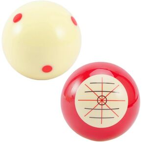 2Pcs Billiards Cue Ball Practice Training Cue Ball Professional Billiard Training Pro Cue Ball Pool Cue Ball,Used in American Billiards Eight Balls, Billiard Accessories(red+white,size:2.25inch)