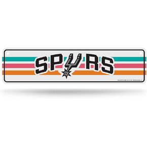 Rico Industries NBA Basketball San Antonio Spurs 2021-22 City Edition Mixtape Metal Street Sign 4" x 15" Home Décor - Bedroom - Office - Man Cave