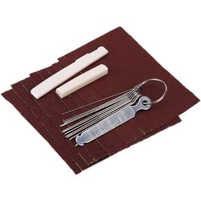 Guitar Bridge Saddle and Nuts, Cattle Bone Saddle and Nuts with Stainless Steel Files, Sand Paper