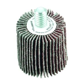 Weiler 30738 2" x 1" x 80AO Wolverine Coated Abrasive Flap Wheel, 1/4-20 Threaded Stem (Pack of 10)