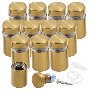 1/2" x 3/4" Sign Standoff Screws 4 Pcs Wall Standoff Mounts, Acrylic Standoff Screws Glass Standoff Acrylic Wall Mount Hardware Kit for Glass Acrylic Signs Boards, Gold