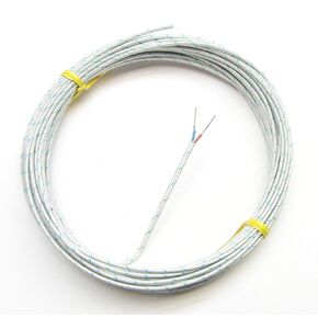 T-Type Thermocouple Wire AWG 24 Solid Type T w. Braided Fiberglass Insulation - 10 Yard