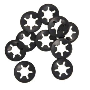 Bettomshin 10Pcs M5 x 12mm Internal Tooth Starlock Washers, Carbon Steel Quick Speed Locking Washers, Push on Lock Washer Locking Clips, Used for Replacement Maintenance of Machine Parts Black