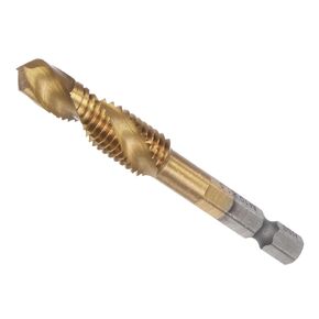 Combination Drill and Tap Bit, M10 x 1.5 Thread Size 1/4" Hex Shank, Titanium Coated High Speed Steel Long Tools - (Applications: for Aluminum Stainless Steel Plastic Long)