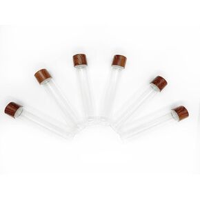 Glass Preroll Vials with Child Resistant Cap - 120mm Glass Tube (12, Mahogony)