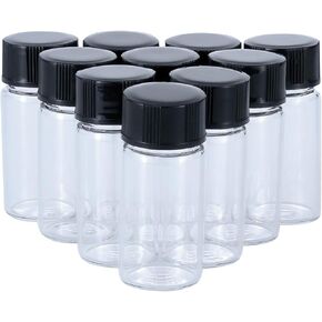 10pcs Liquid Sample Vial, 10ML (0.3 Oz) Clear Liquid Sampling Screwcap Capacity Specimen Vials for Lab Testing