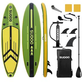 Inflatable Stand Up Paddle Board 10.5'x33 x6 Ultra-Light SUP Stand-Up Paddleboard for Adults & Youth with Backpack, Pump, Paddle, Coil Leash, Triple Fins, Repair Kit