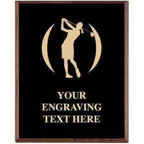 Crown Awards Golf Plaques, Custom Engraved Womens Golf Trophy Plaque Award, Great Customizable Golf Gift Prime