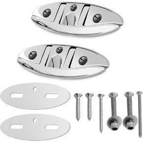 YUSOVE Boat Folding Cleat 5" Folding Cleats Marine 316 Stainless Steel Flip up Dock Cleats Rope Cleat with Back Plate with Fasteners,Pack of 2