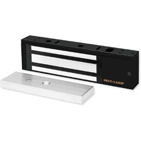 Seco-Larm E-941SB-1K2PQ Electromagnetic Lock, 1200-lb Holding Force, Bond Sensor, Status LED, UL Listed, Anodized Aluminum Housing with Black Finish, Adjustable Mounting Bracket, 12/24VDC Selectable