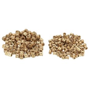 uxcell M3 x 4mm(L) x 4mm(OD) and M4 x 4mm(L) x 5mm(OD) Female Thread Brass Knurled Threaded Insert Embedment Nuts, 200in 1 Set