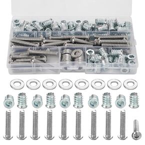 5/16-18 Threaded Inserts for Wood with Bolts Fully Threaded Button Head Hex Socket Screws 5/16-18 x 1-3/4" and Washers 40-Set
