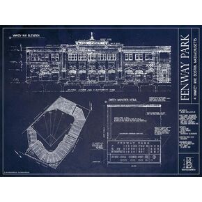 Fenway Park Blueprint Style Print
