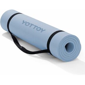 Yoga Mat，Extra Thick Yoga Mat (1/2inch),Professional TPE Exercise Mat,Non-Slip Workout Mat for Yoga, Pilates, Fitness, Barefoot Workouts, Home Gym Studio with Strap