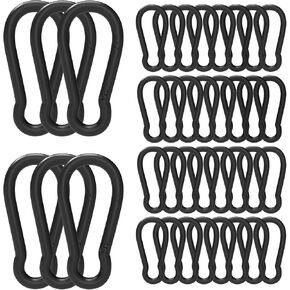 مشبك حلقة تسلق شديد التحمل مقاس 4 بوصة، 36 قطعة M10 3/8 بوصة خطاف زنبركي كبير أسود، خطاف سلسلة مفاتيح سريع للتخييم في الهواء الطلق، والتأرجح، والأرجوحة، والمشي لمسافات طويلة، وصالة الألعاب الرياضية، وقدرة حمل 770 رطل in Kuwait