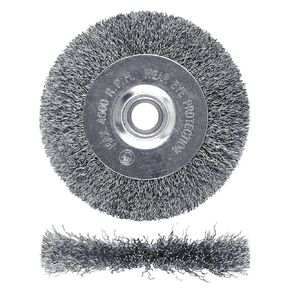 Wire Weel Brush for Grinder - 4 Inch Fine Crimped Wire Wheel for Bench Grinder with 1/2" and 5/8" Arbor(0.0085Inch wire size), Efficiently Polish Nuts, Bolts and Assorted Car Parts.