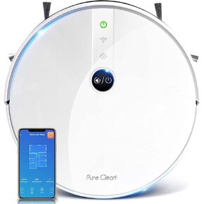 مكنسة كهربائية روبوتية أوتوماتيكية ذكية من SereneLife مع تطبيق Wifi للهاتف المحمول ورسم خرائط الجيروسكوب - شفط 1800Pa فائق النحافة بارتفاع 2.9 بوصة، يعمل روبوت Vac متعدد الغرف على تنظيف السجاد والأرضيات الصلبة in Kuwait
