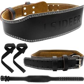 Leather Weight Lifting Belts for Men, Gym Belt for Weight Lifting, Lower Waist Back Support for Powerlifting Weightlifting Heavy Duty Workout Strength Training Bodybuilding Cross Training Dip
